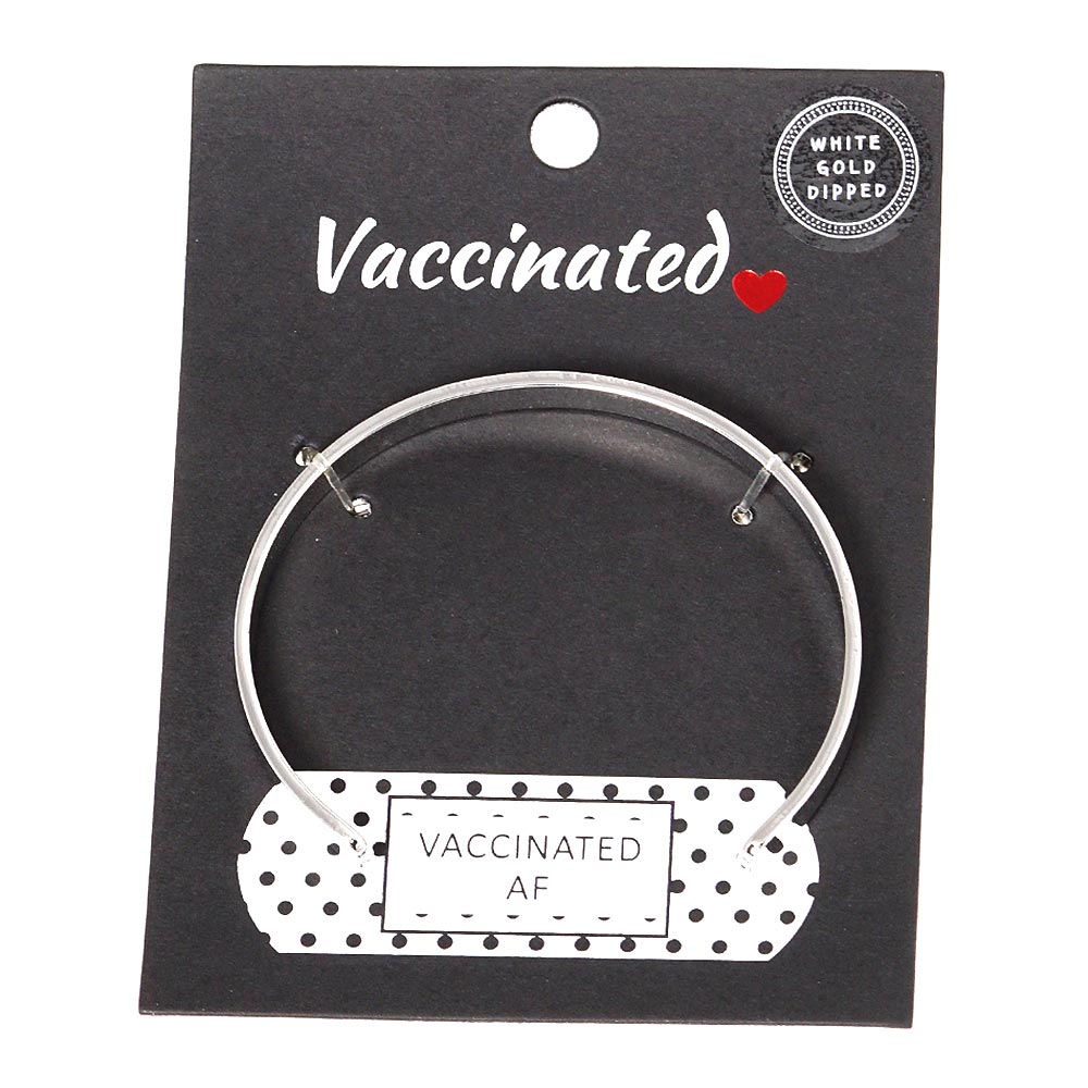 iLLASPARKZ Vaccinated AF White Gold Dipped Message Bracelet