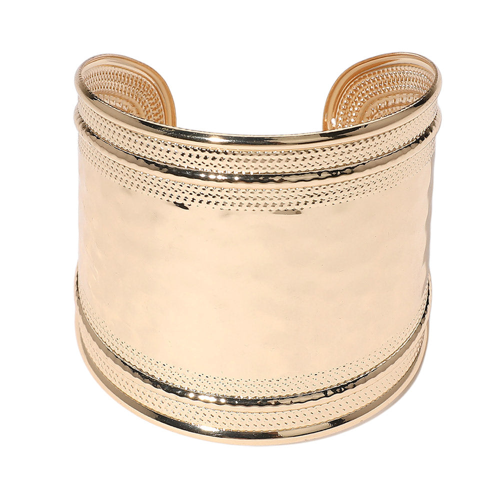 iLLASPARKZ Hammered Metal Wide Cuff Bracelet