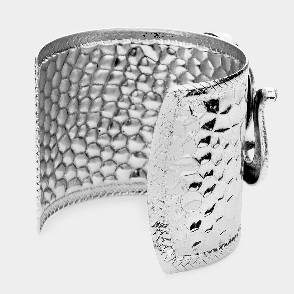 iLLASPARKZ Stone Embellished Elephant Cuff Bracelet