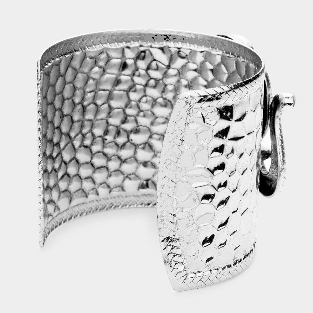 iLLASPARKZ Stone Embellished Elephant Cuff Bracelet