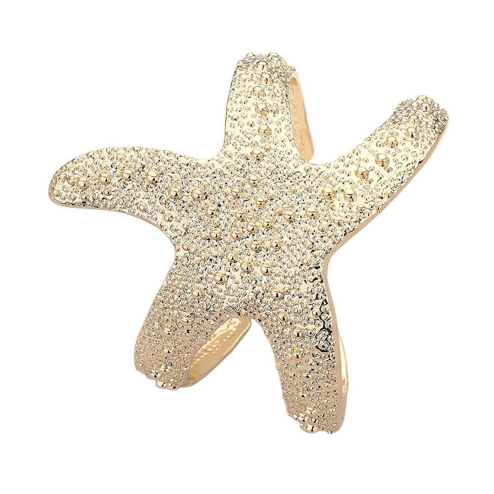 iLLASPARKZ Textured Metal Starfish Cuff Bracelet