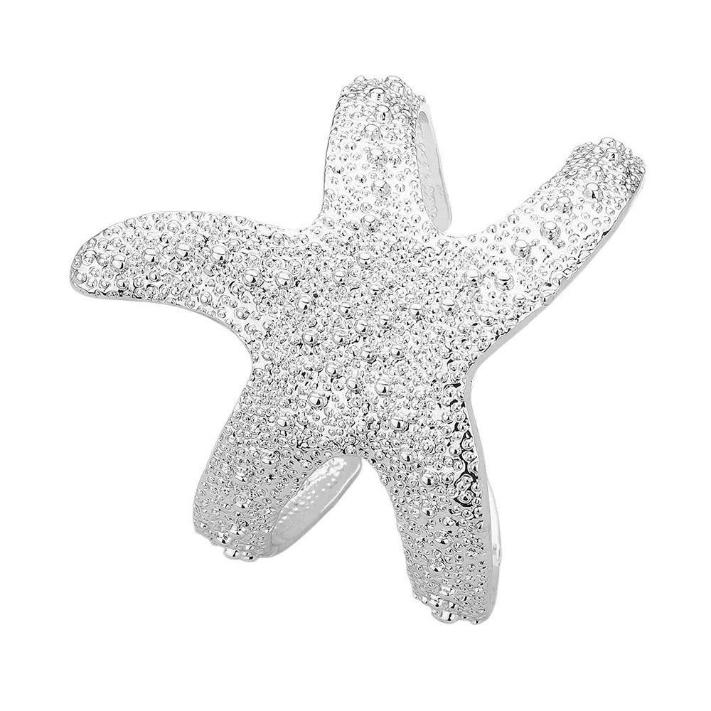 iLLASPARKZ Textured Metal Starfish Cuff Bracelet