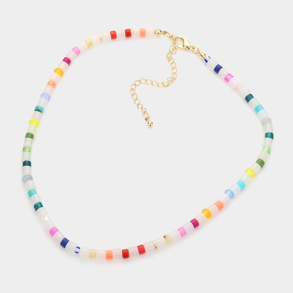 iLLASPARKZ Rainbow Beaded Choker Necklace