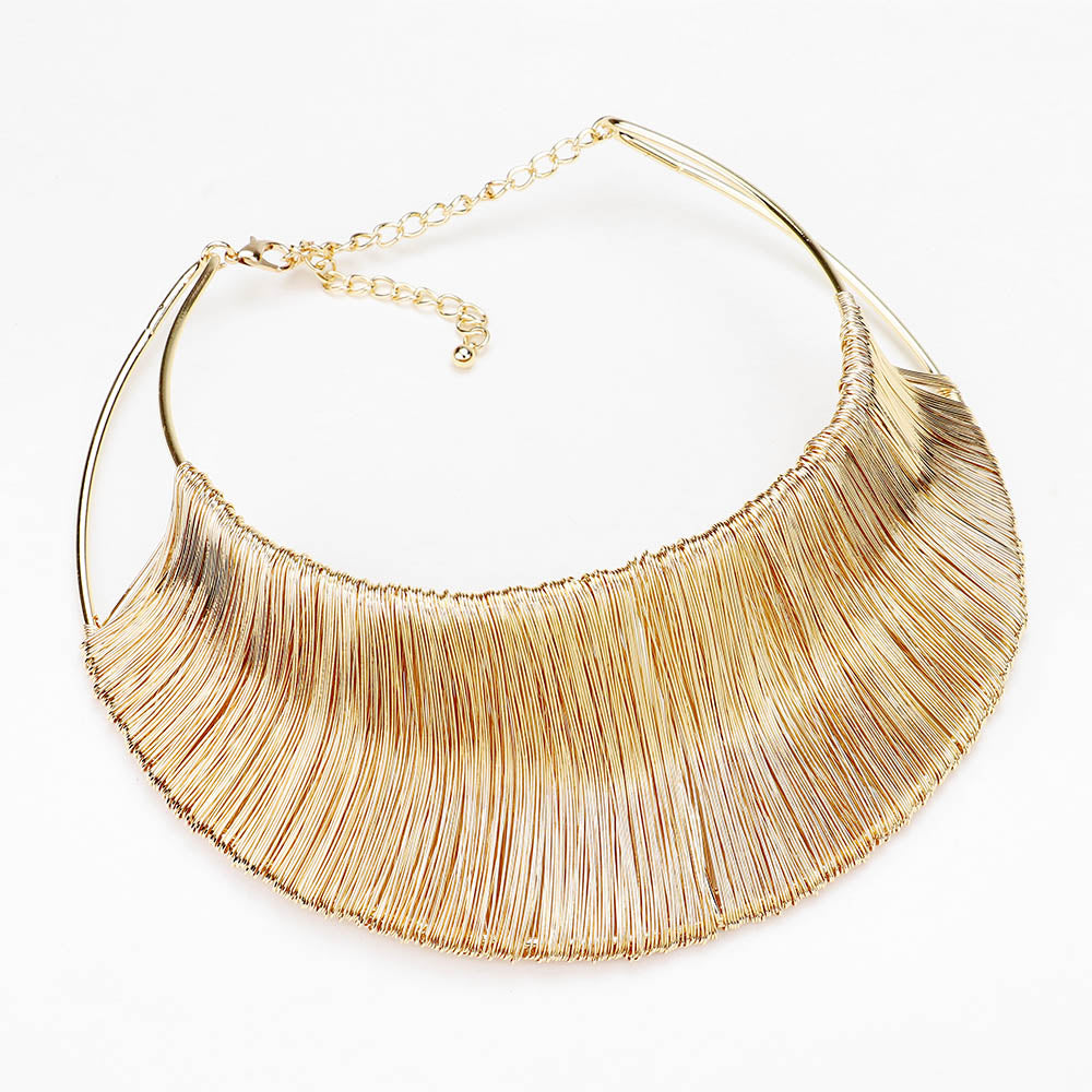 iLLASPARKZ Wide Wire Wave Choker Necklace