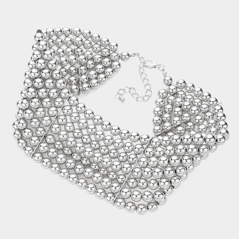 iLLASPARKZ Metal Ball Multi Layered Choker Necklace