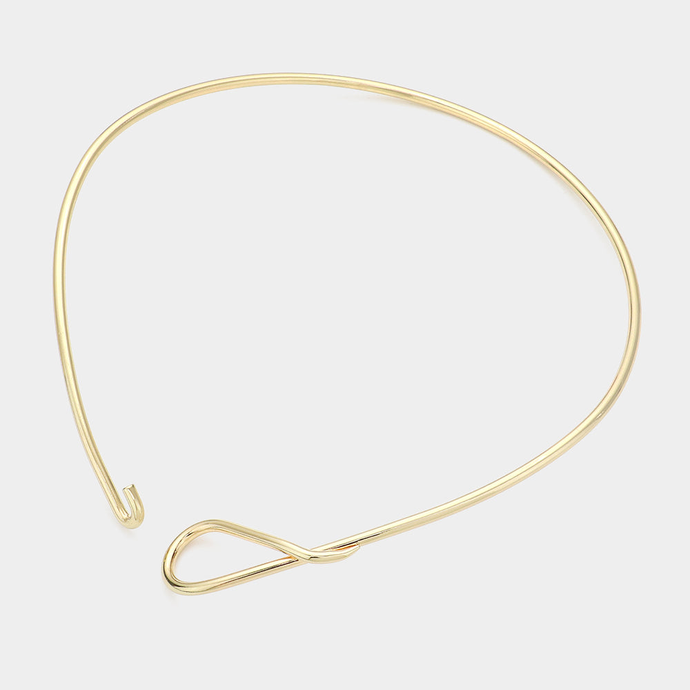 iLLASPARKZ Plain Metal Hook Choker Necklace