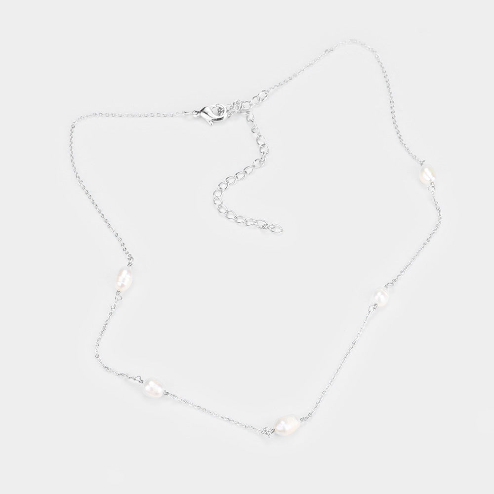 iLLASPARKZ Beaded Pearl Choker Necklace