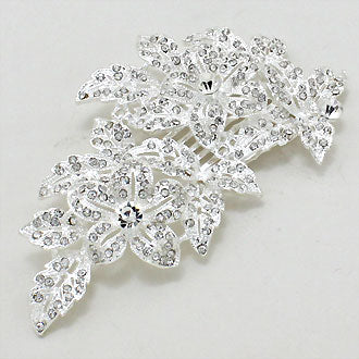 iLLASPARKZ Crystal Flower Leaf Hair Comb Stick