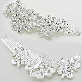 iLLASPARKZ Crystal Flower Leaf Hair Comb Stick