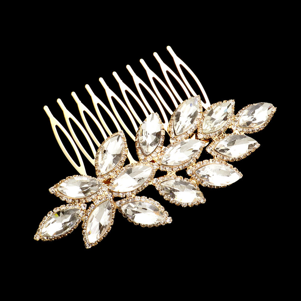 iLLASPARKZ Marquise Stone Cluster Vine Hair Comb