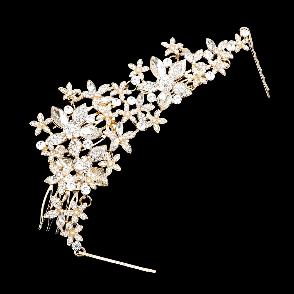 iLLASPARKZ Stone Embellished Flower Cluster Vine Wrap Headpiece