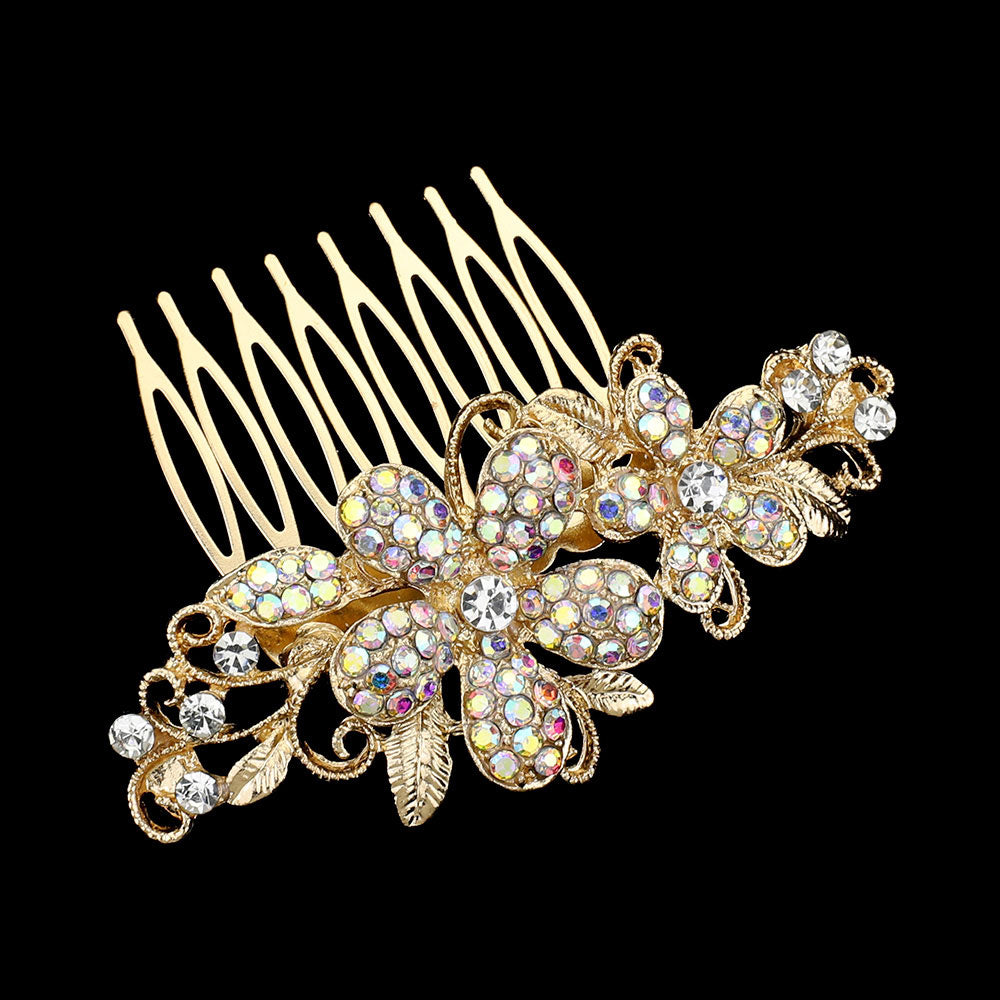 iLLASPARKZ Stone Paved Flower Accented Hair Comb