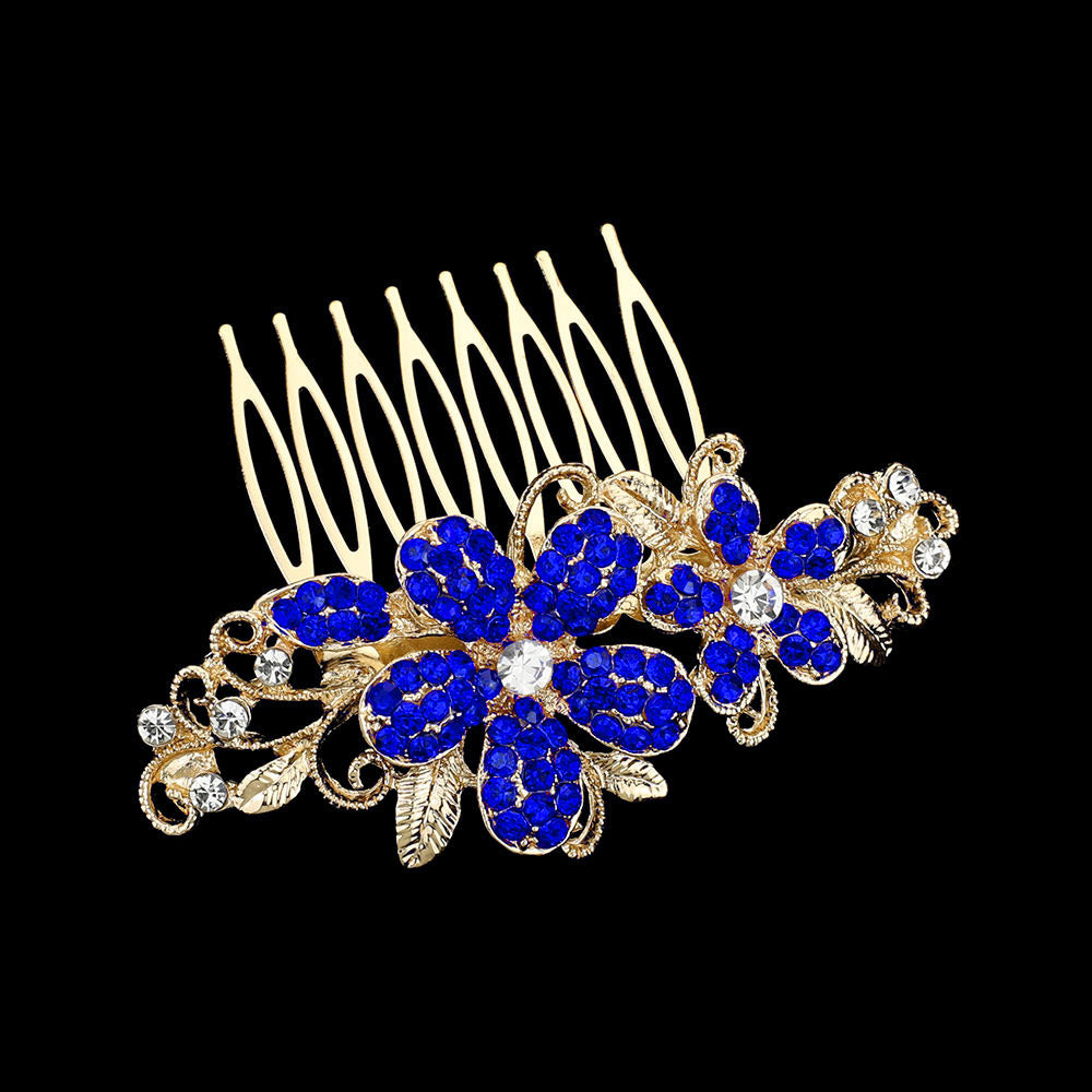 iLLASPARKZ Stone Paved Flower Accented Hair Comb