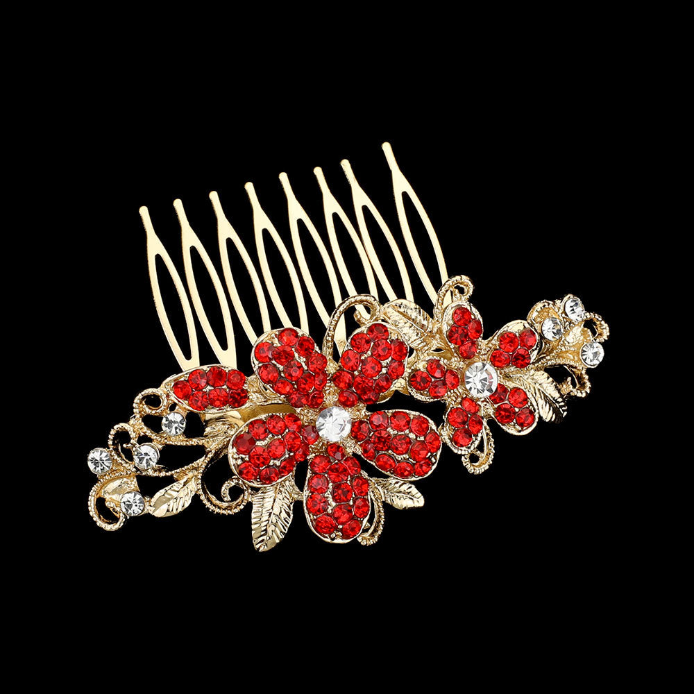 iLLASPARKZ Stone Paved Flower Accented Hair Comb