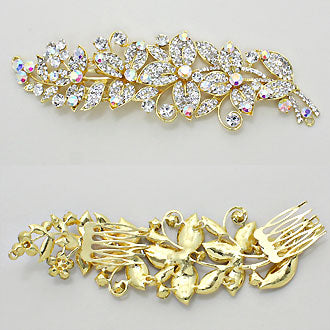 iLLASPARKZ Crystal Rhinestone Flower Hair Comb Stick