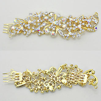 iLLASPARKZ Crystal Rhinestone Flower Hair Comb Stick