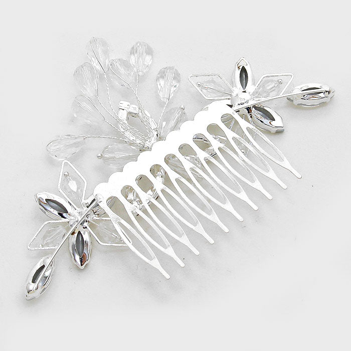 iLLASPARKZ Floral Crystal Glass Bead Hair Comb Stick