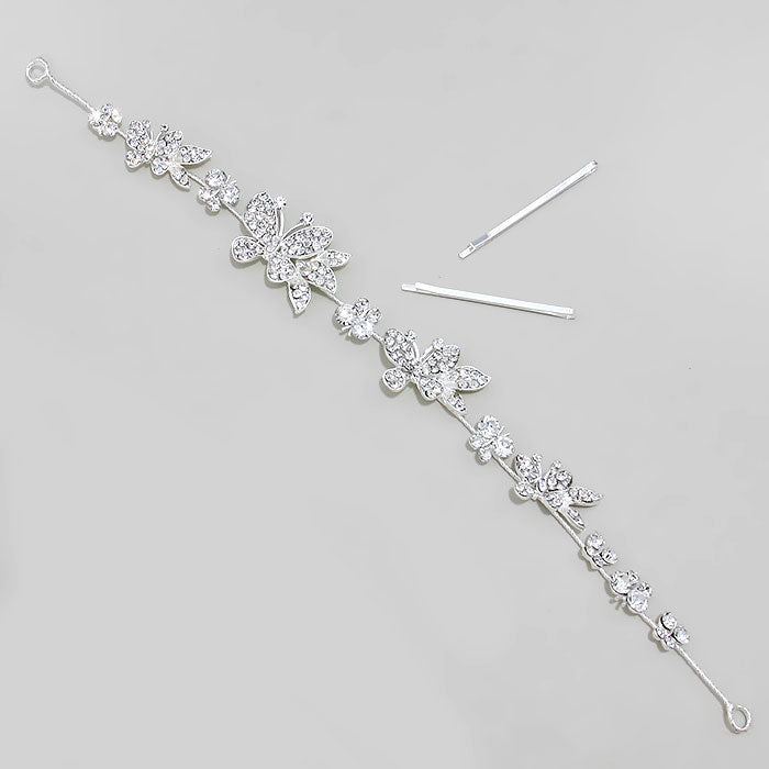 iLLASPARKZ Bridal Crystal Rhinestone Butterfly Hair Pin