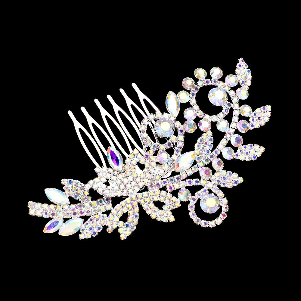 iLLASPARKZ Marquise Stone Pointed Flower Hair Comb