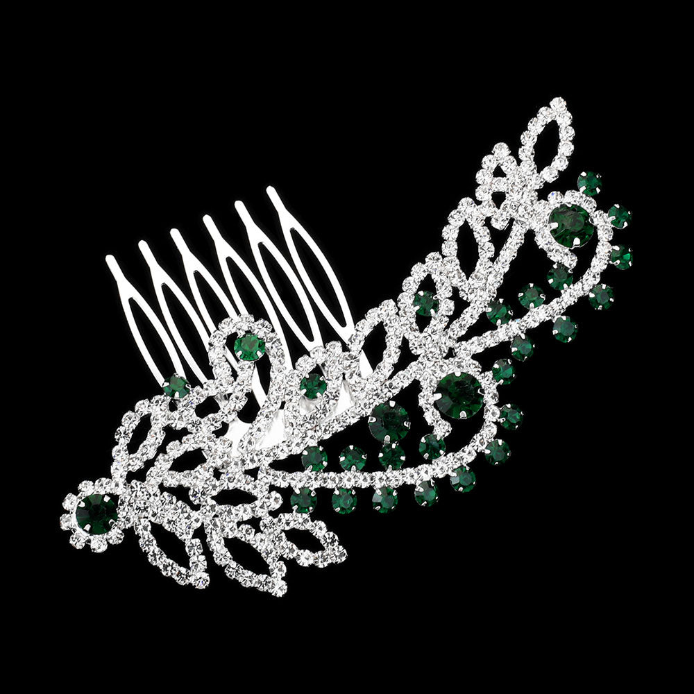 iLLASPARKZ Round Stone Cluster Embellished Rhinestone Paved Hair Comb