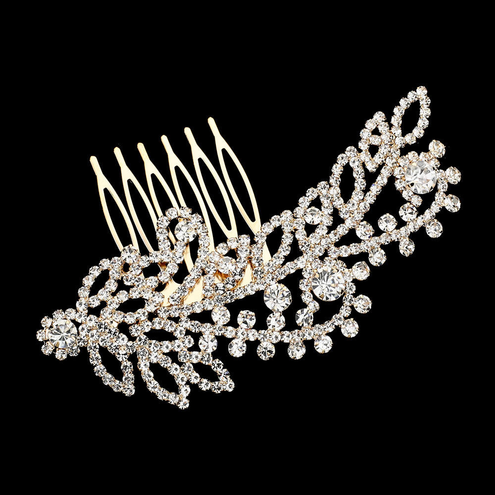 iLLASPARKZ Round Stone Cluster Embellished Rhinestone Paved Hair Comb