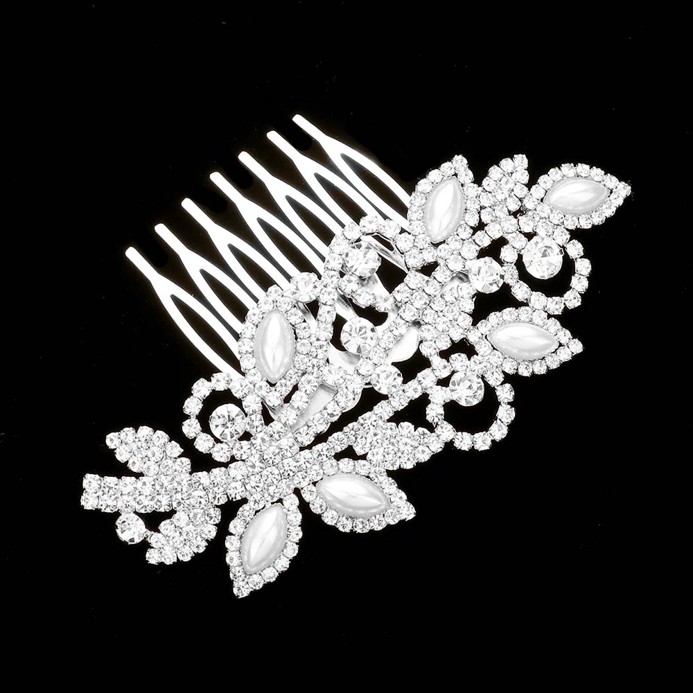 iLLASPARKZ Pearl Accented Rhinestone Hair Comb