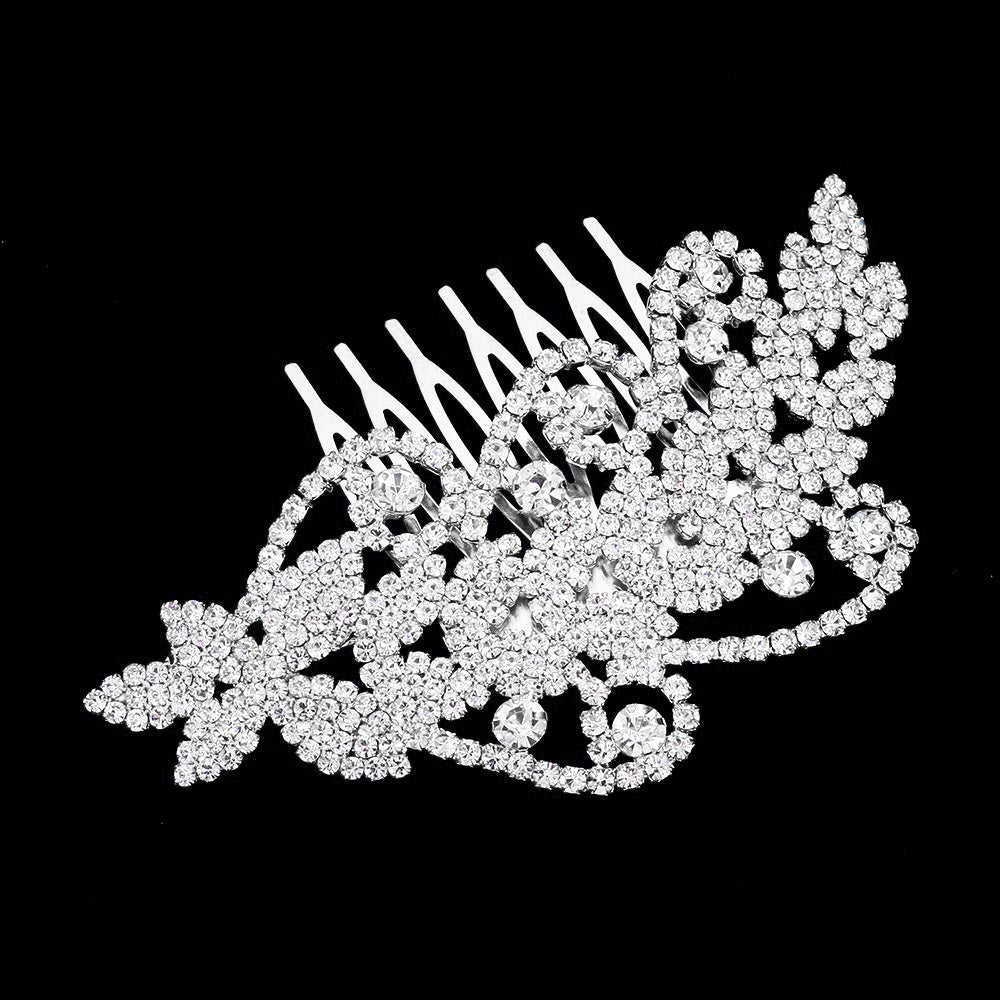 iLLASPARKZ Round Stone Accented Rhinestone Hair Comb