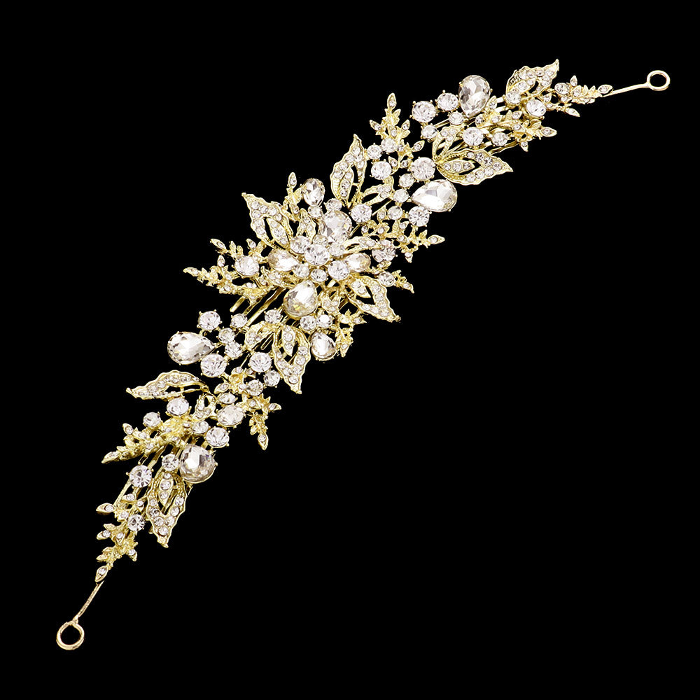 iLLASPARKZ Stone Embellished Leaf Cluster Vine Wrap Headpiece