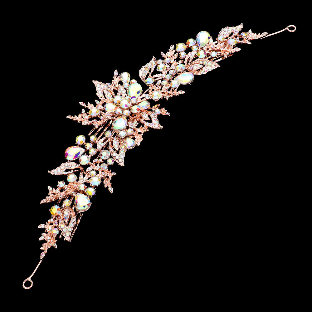 iLLASPARKZ Stone Embellished Leaf Cluster Vine Wrap Headpiece