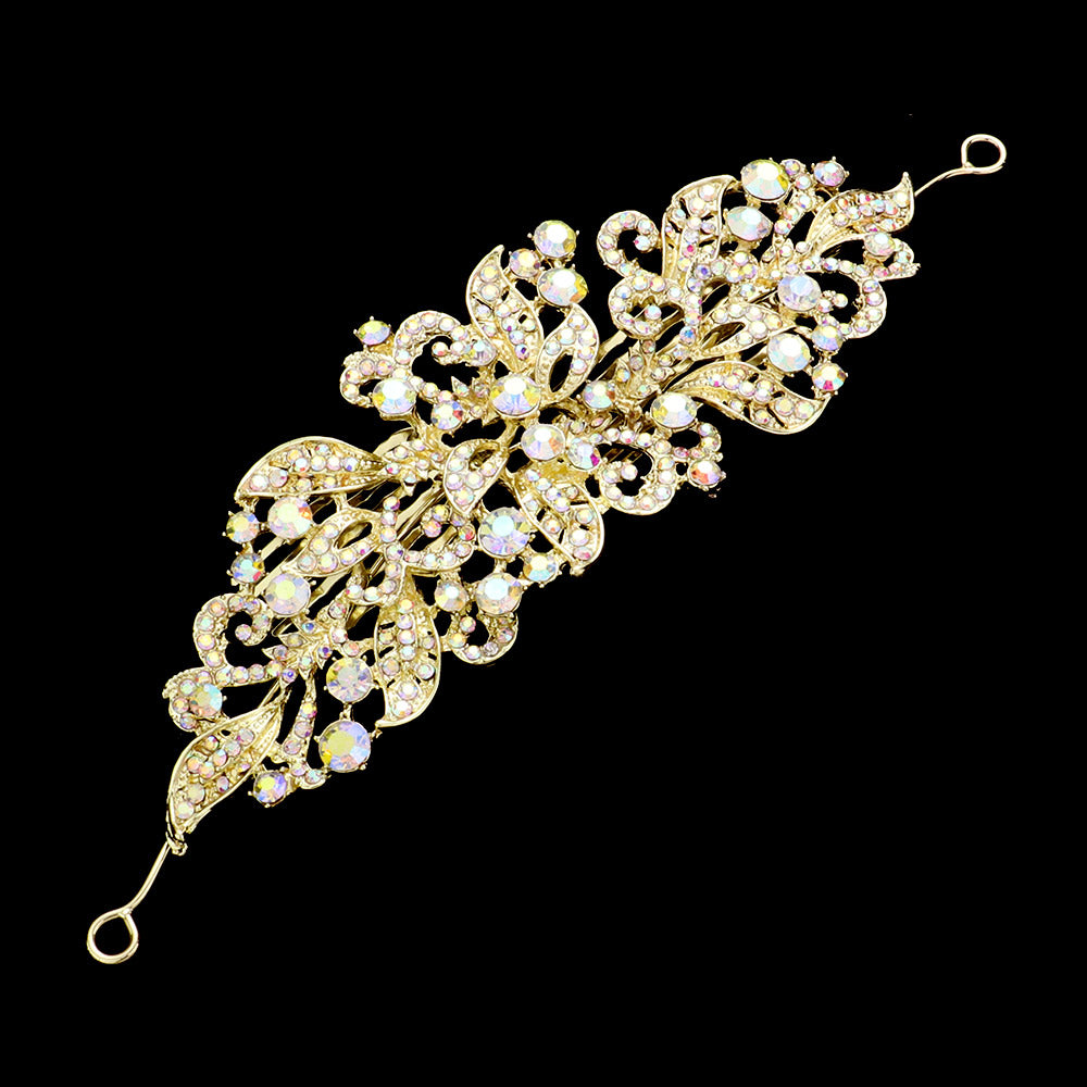 iLLASPARKZ Stone Embellished Leaf Cluster Vine Wrap Headpiece