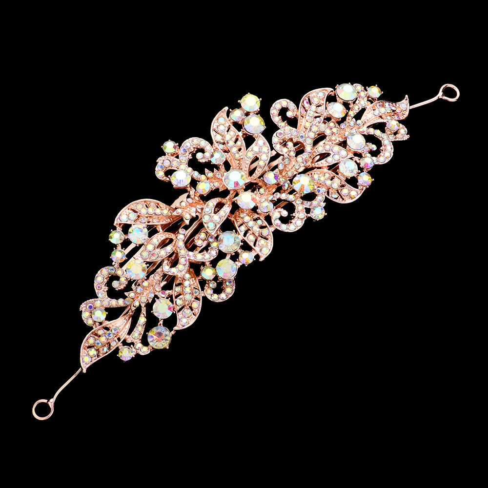 iLLASPARKZ Stone Embellished Leaf Cluster Vine Wrap Headpiece