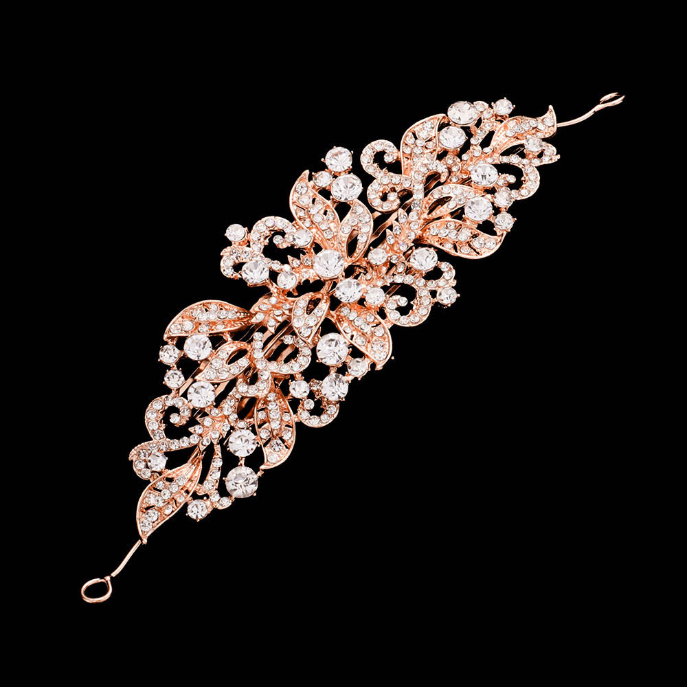 iLLASPARKZ Stone Embellished Leaf Cluster Vine Wrap Headpiece