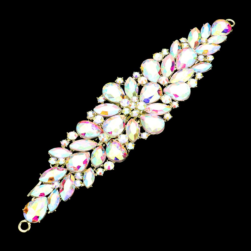 iLLASPARKZ Teardrop Marquise Stone Cluster Hair Comb