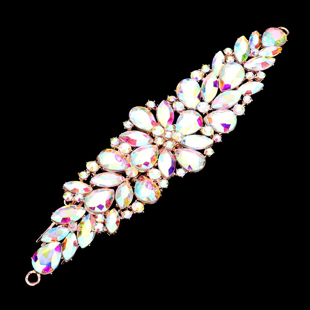 iLLASPARKZ Teardrop Marquise Stone Cluster Hair Comb