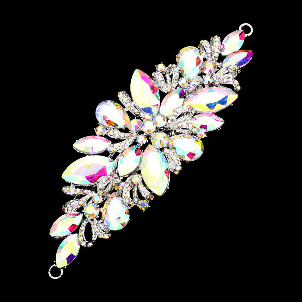 iLLASPARKZ Stone Embellished Flower Cluster Bun Wrap Headpiece