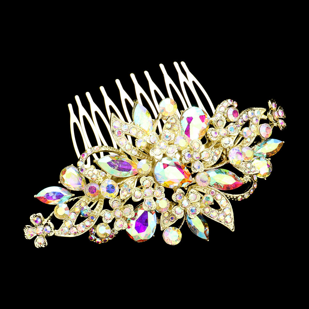 iLLASPARKZ Stone Cluster Flower Hair Comb