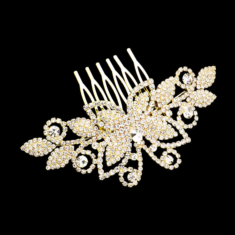 iLLASPARKZ Rhinestone Butterfly Hair Comb