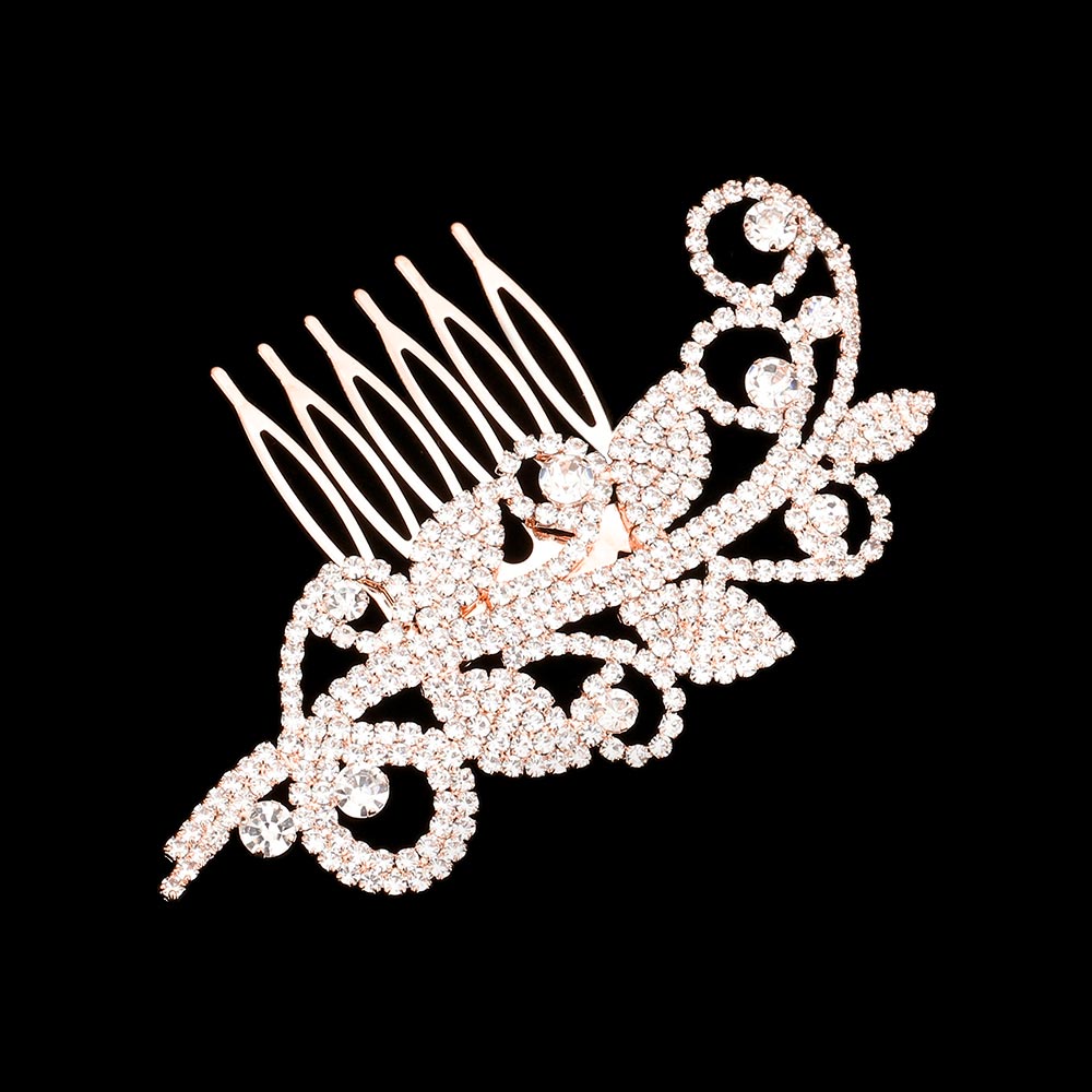 iLLASPARKZ Rhinestone Leaf Hair Comb