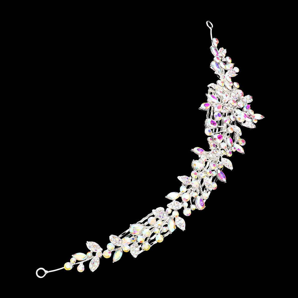 iLLASPARKZ Stone Embellished Leaf Cluster Vine Wrap Headpiece