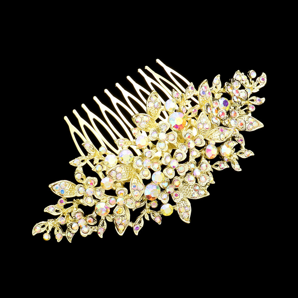 iLLASPARKZ Stone Cluster Flower Hair Comb