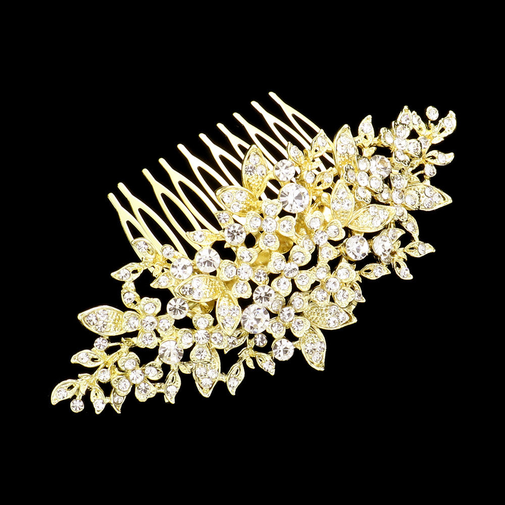 iLLASPARKZ Stone Cluster Flower Hair Comb