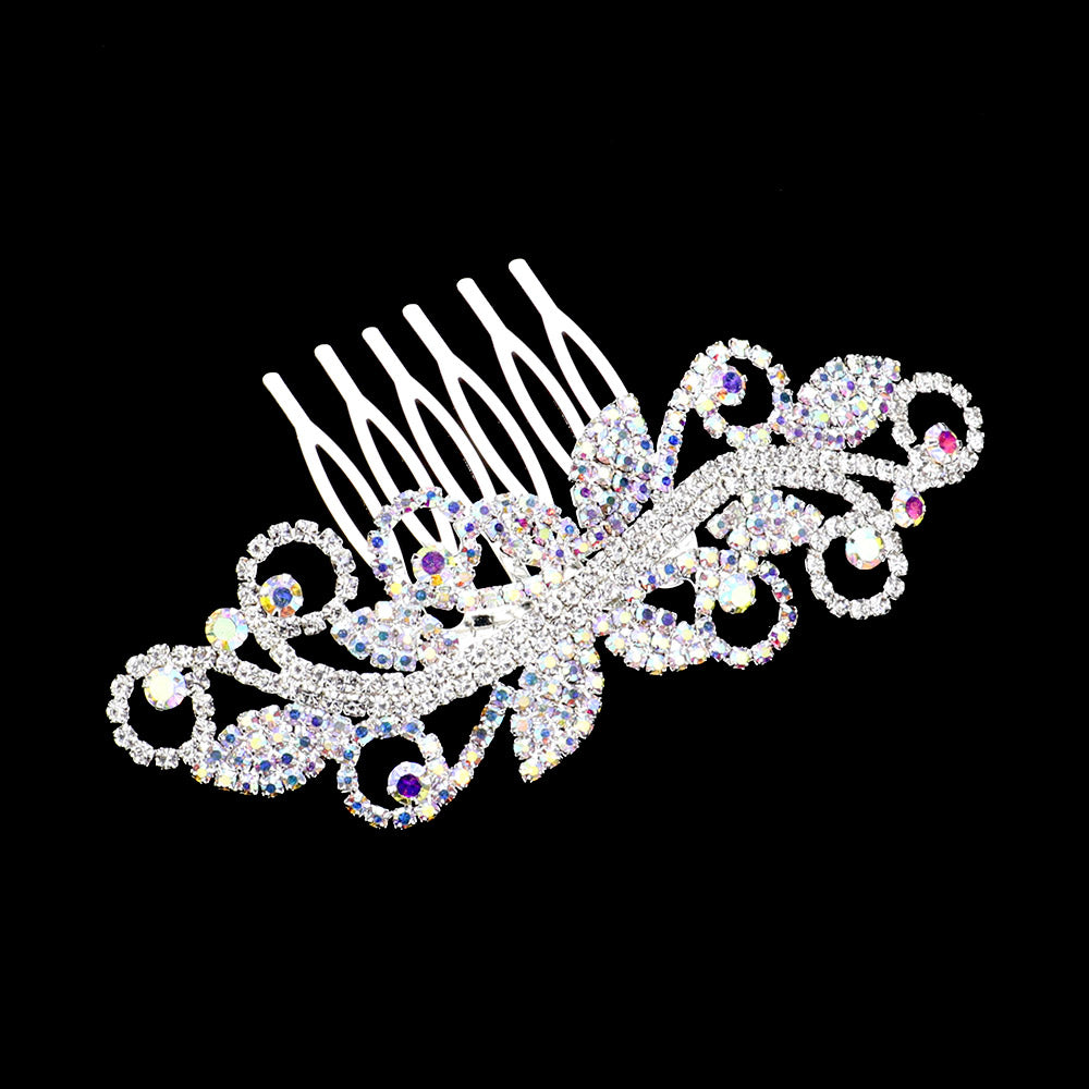 iLLASPARKZ Rhinestone Paved Leaf Cluster Hair Comb