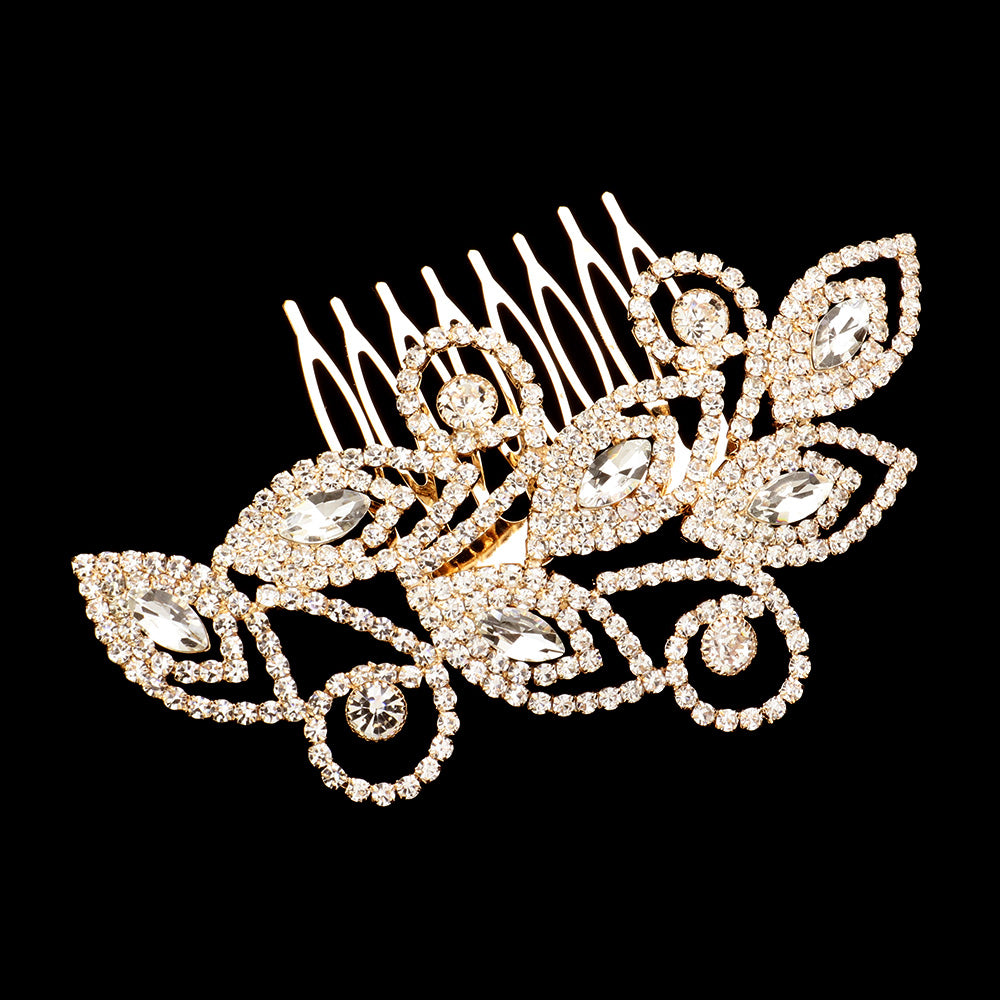 iLLASPARKZ Marquise Stone Accented Hair Comb