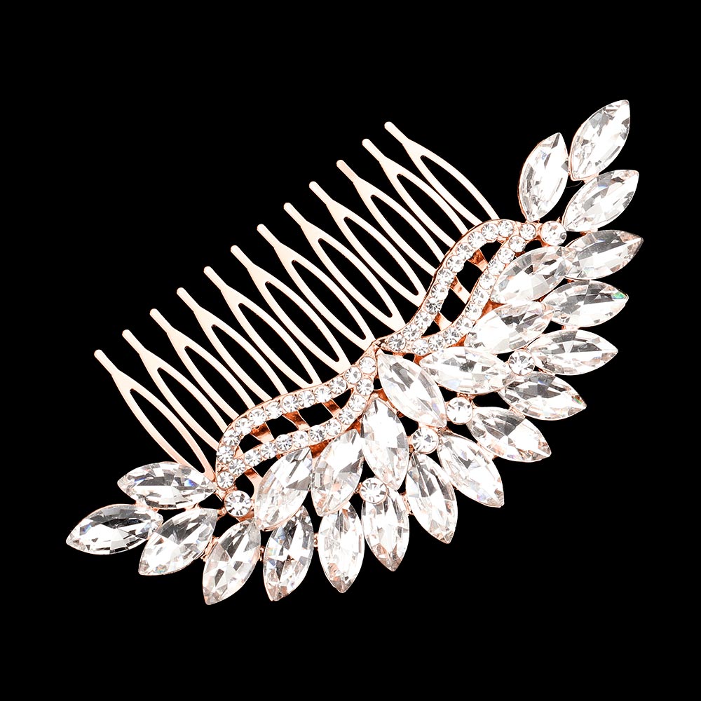 iLLASPARKZ Marquise Stone Cluster Hair Comb