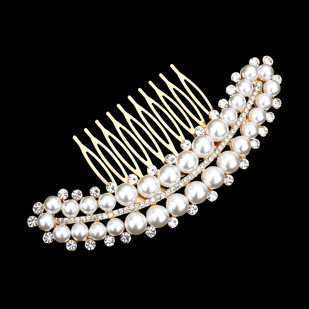 iLLASPARKZ Pearl Stone Embellished Hair Comb