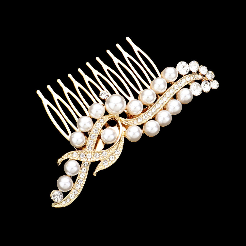 iLLASPARKZ Pearl Stone Embellished Hair Comb