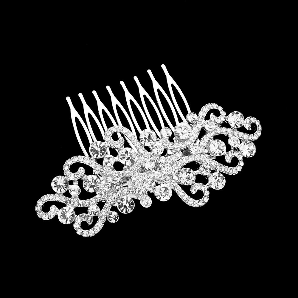 iLLASPARKZ Round Stone Pointed Hair Comb