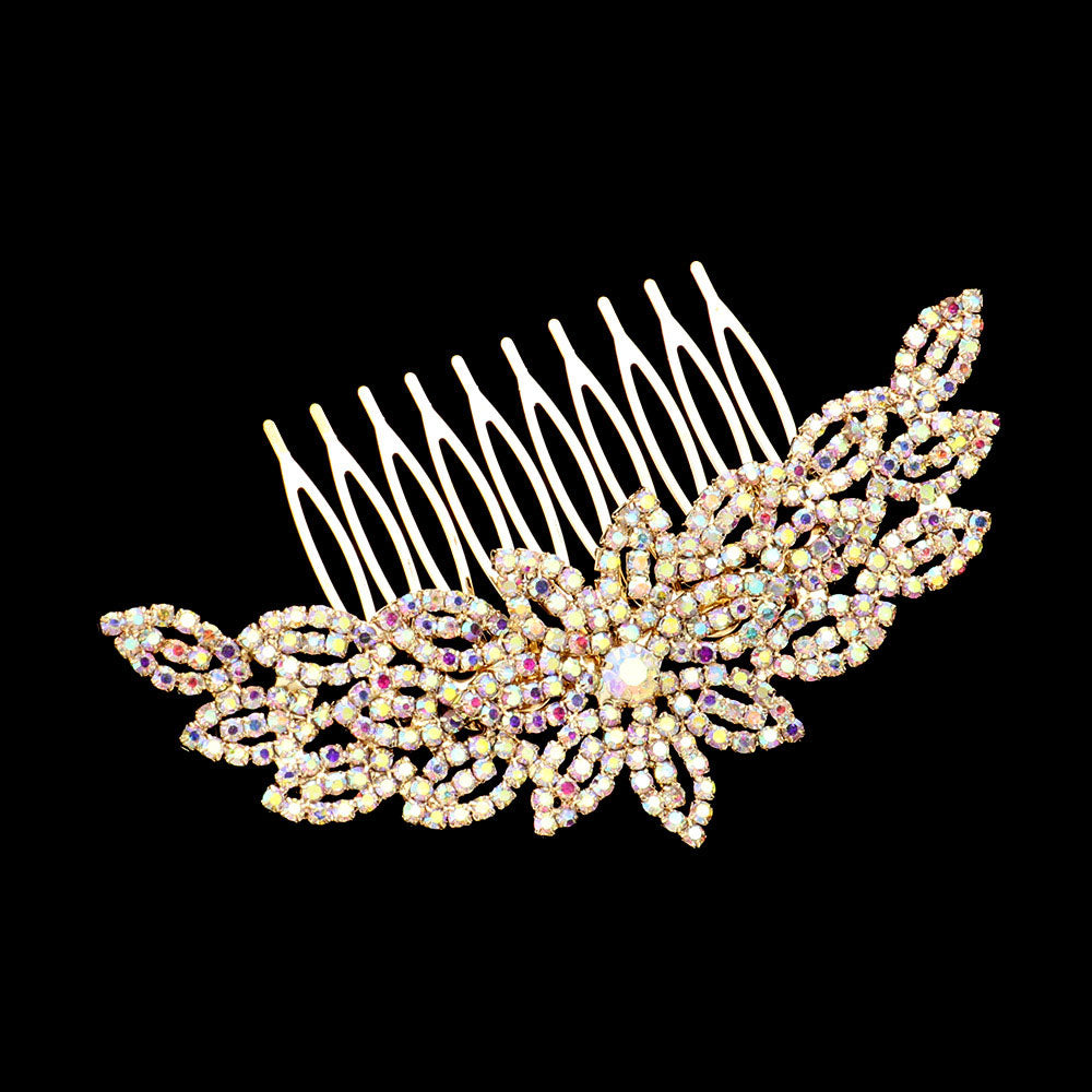 iLLASPARKZ Floral Rhinestone Hair Comb