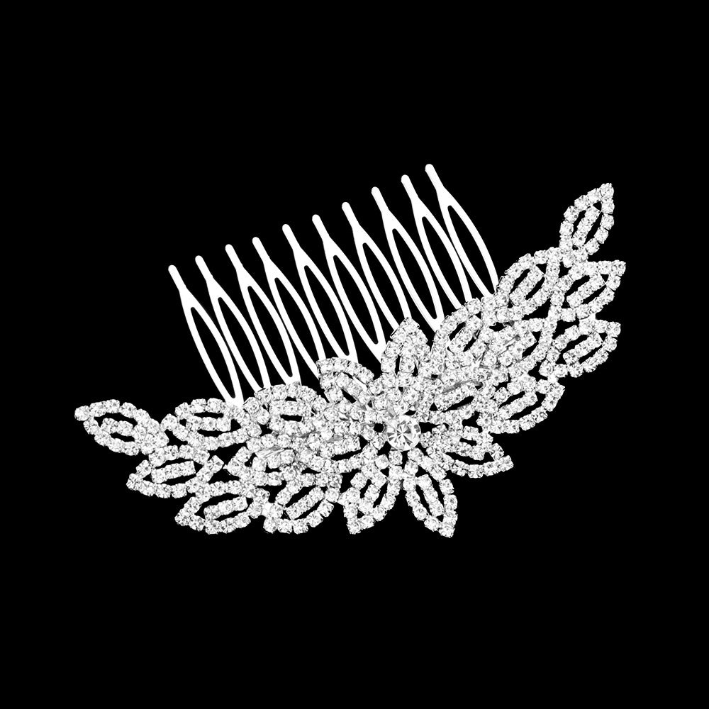 iLLASPARKZ Floral Rhinestone Hair Comb