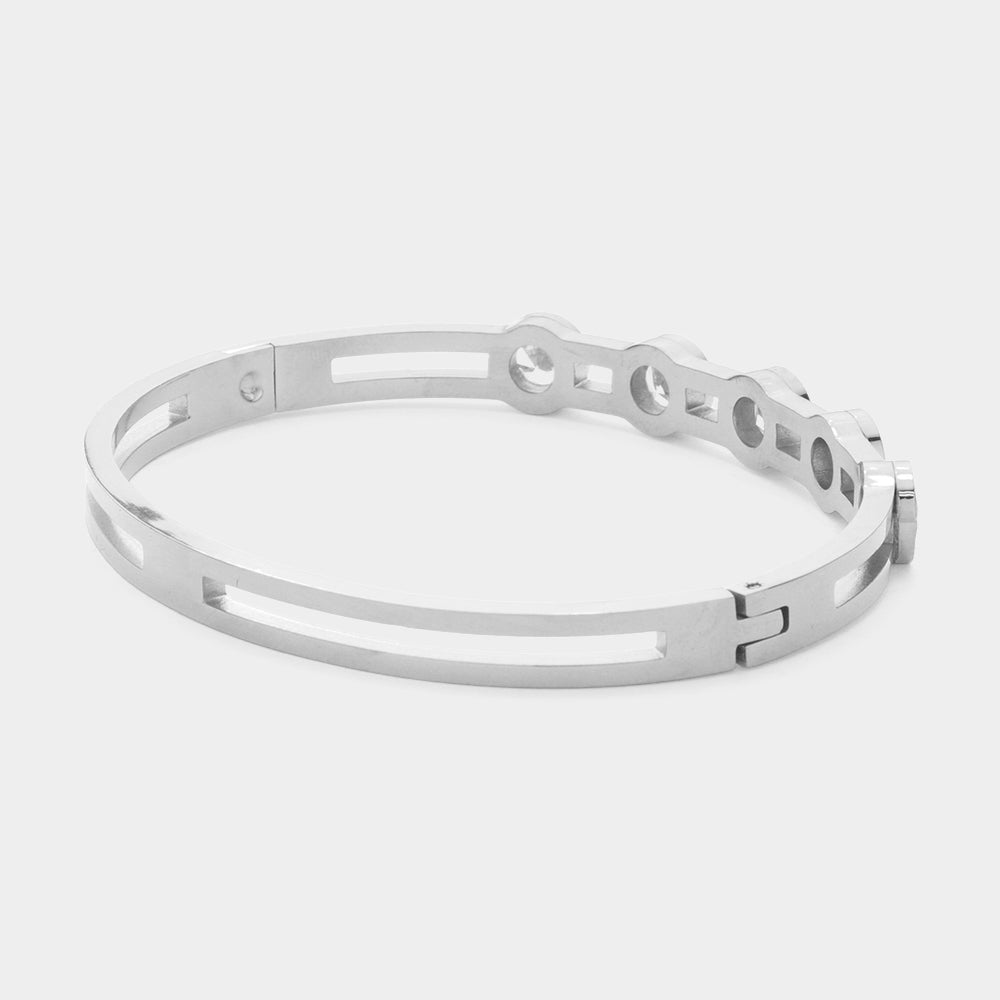 iLLASPARKZ Round Stone Pointed Stainless Steel Bracelet